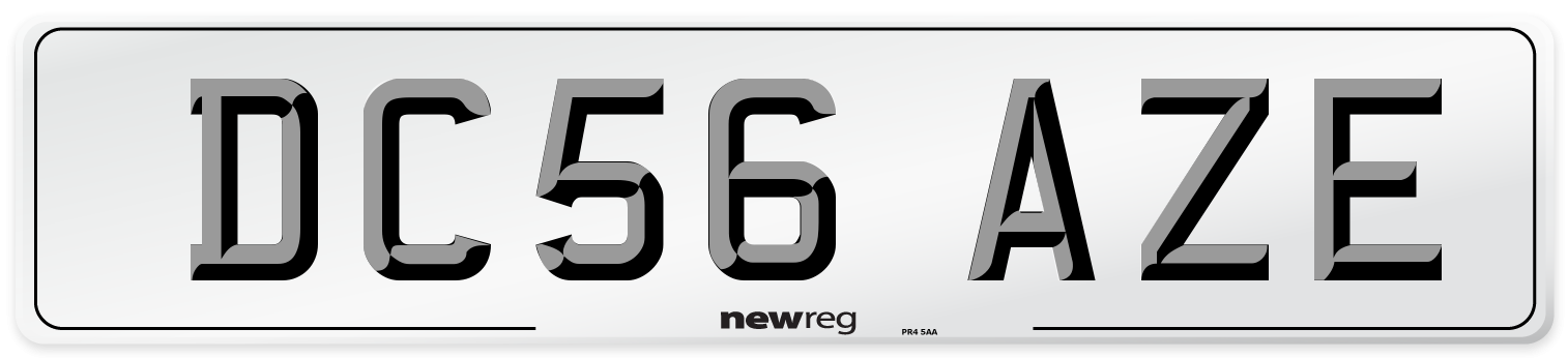 DC56 AZE Number Plate from New Reg
